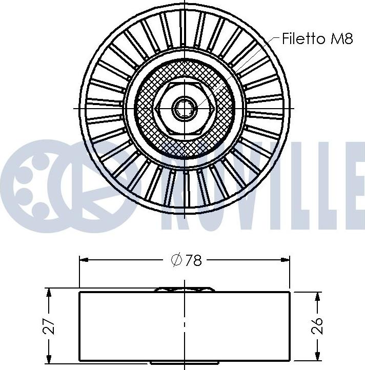 Ruville 540555 - Kreipiantysis skriemulys, V formos rumbuotas diržas autoreka.lt