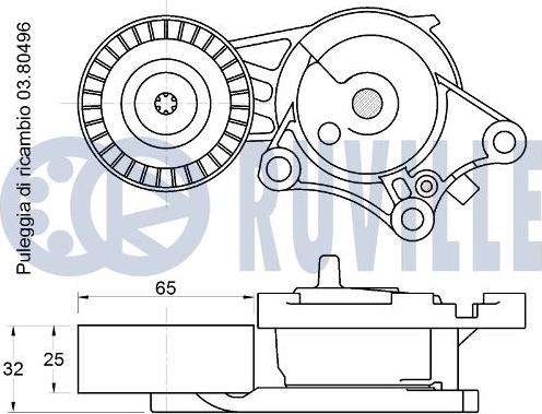 Ruville 542784 - Kreipiantysis skriemulys, V formos rumbuotas diržas autoreka.lt