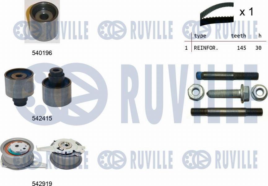 Ruville 550498 - Paskirstymo diržo komplektas autoreka.lt