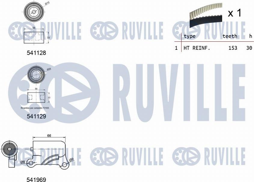 Ruville 550424 - Paskirstymo diržo komplektas autoreka.lt