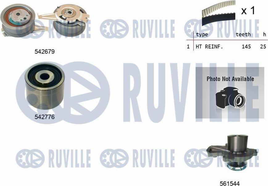 Ruville 5503911 - Vandens siurblio ir paskirstymo diržo komplektas autoreka.lt