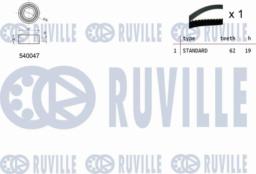 Ruville 550348 - Paskirstymo diržo komplektas autoreka.lt