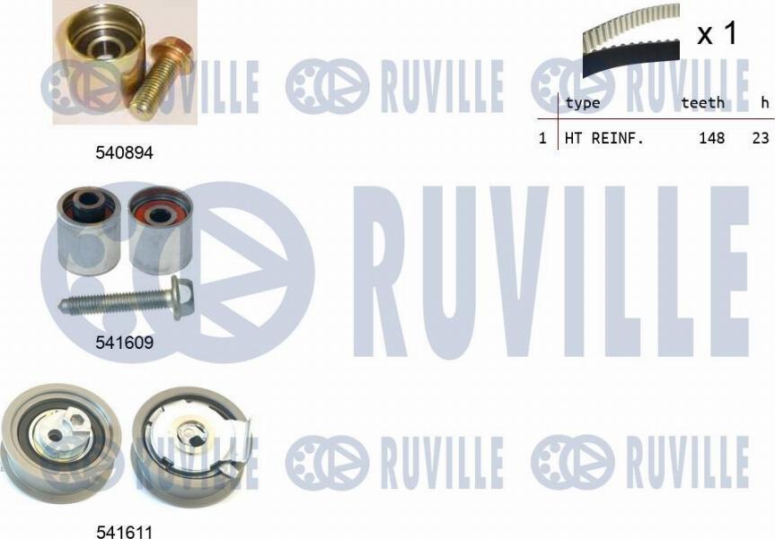 Ruville 550319 - Paskirstymo diržo komplektas autoreka.lt