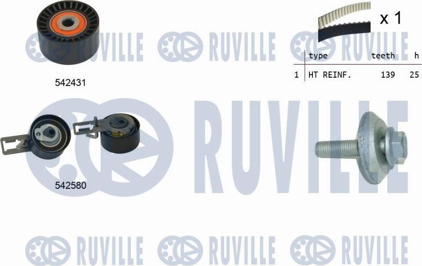 Ruville 550386 - Paskirstymo diržo komplektas autoreka.lt