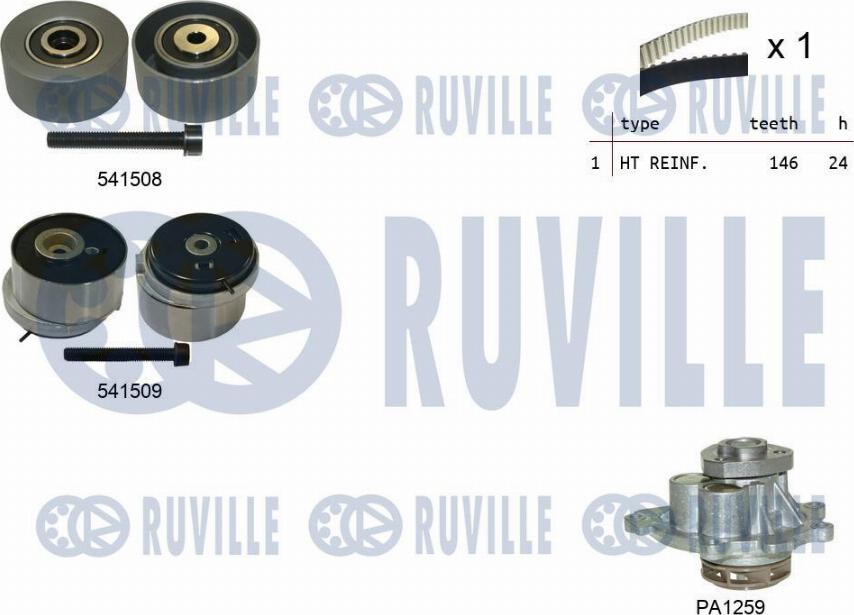 Ruville 5503201 - Vandens siurblio ir paskirstymo diržo komplektas autoreka.lt