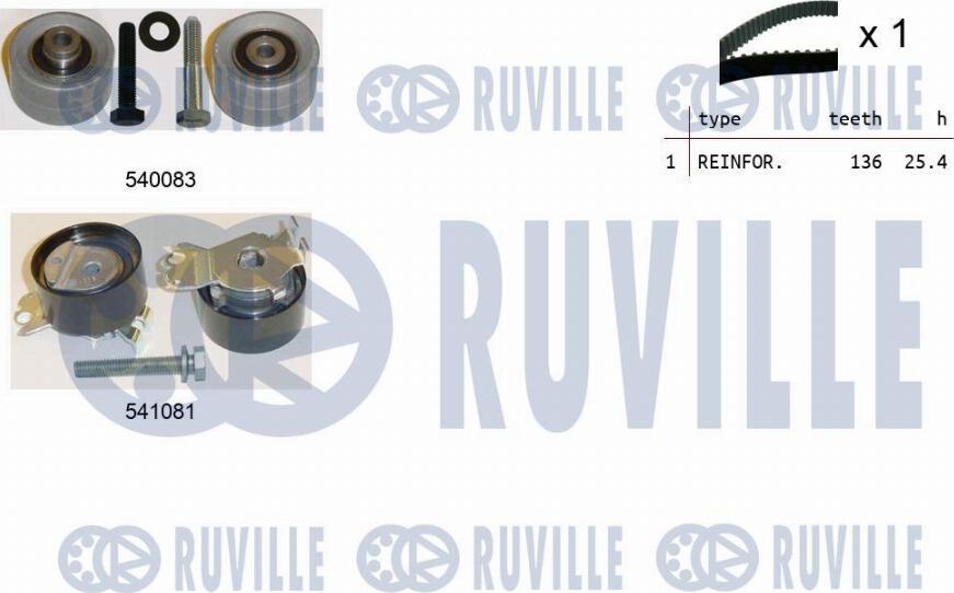 Ruville 550256 - Paskirstymo diržo komplektas autoreka.lt