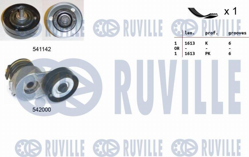 Ruville 570118 - V formos rumbuotas diržas, komplektas autoreka.lt