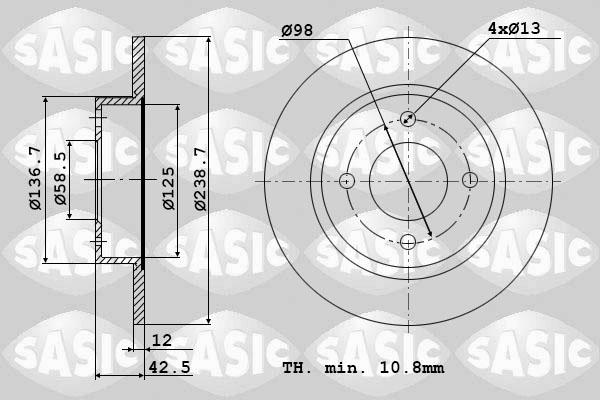 Sasic 9004530J - Stabdžių diskas autoreka.lt