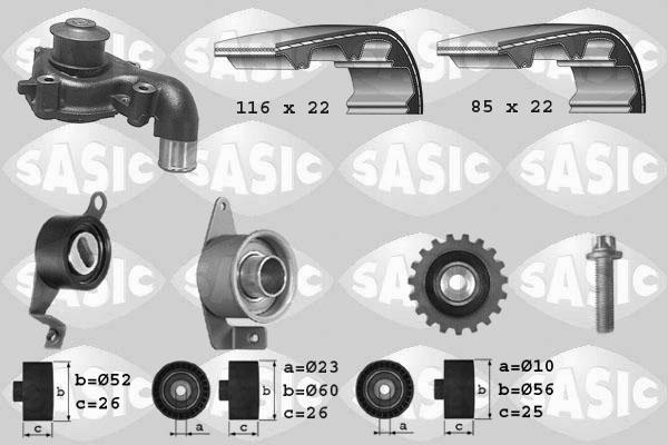 Sasic 3906011 - Vandens siurblio ir paskirstymo diržo komplektas autoreka.lt