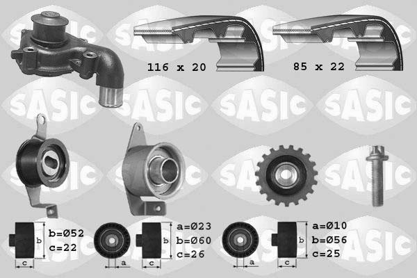 Sasic 3906013 - Vandens siurblio ir paskirstymo diržo komplektas autoreka.lt