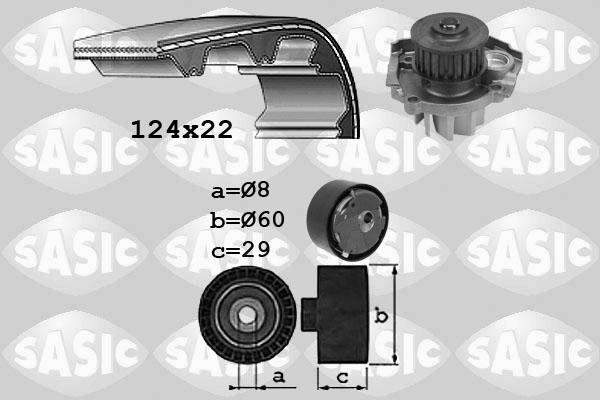 Sasic 3906037 - Vandens siurblio ir paskirstymo diržo komplektas autoreka.lt