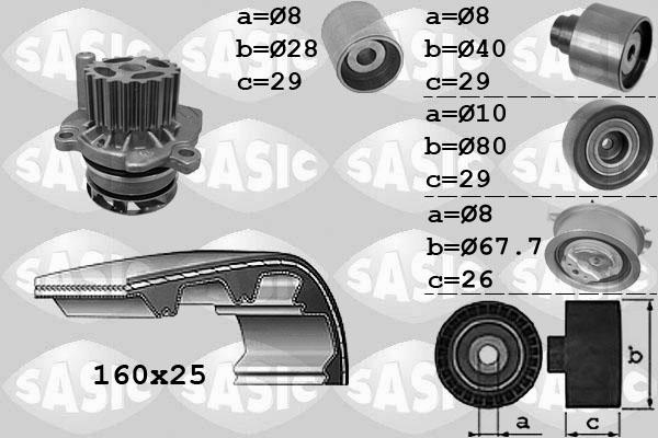 Sasic 3906077 - Vandens siurblio ir paskirstymo diržo komplektas autoreka.lt