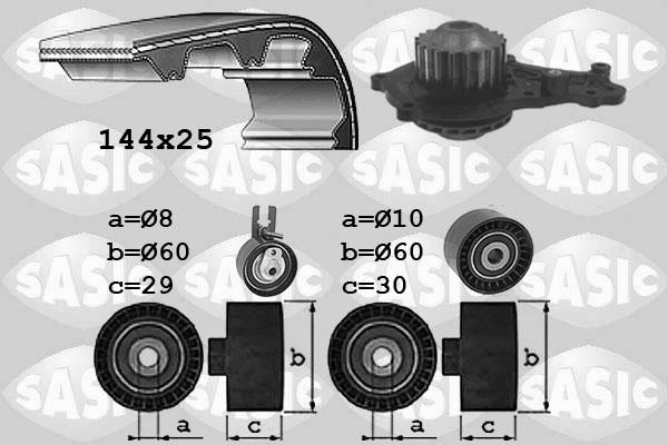 Sasic 3906109 - Vandens siurblio ir paskirstymo diržo komplektas autoreka.lt