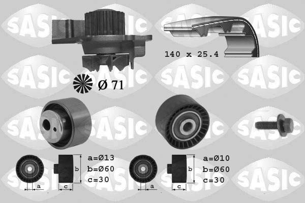 Sasic 3900010 - Vandens siurblio ir paskirstymo diržo komplektas autoreka.lt