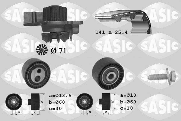 Sasic 3900011 - Vandens siurblio ir paskirstymo diržo komplektas autoreka.lt