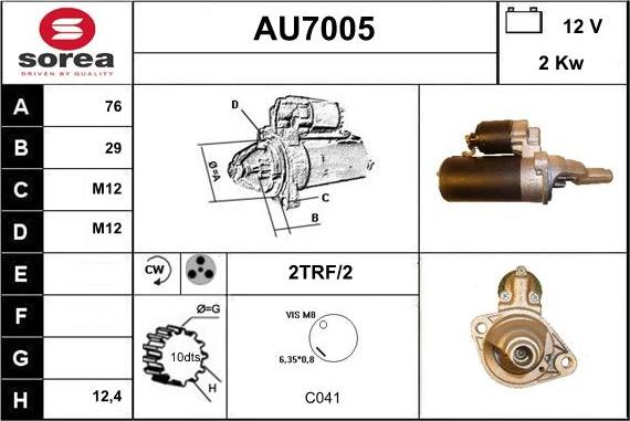 Sera AU7005 - Starteris autoreka.lt