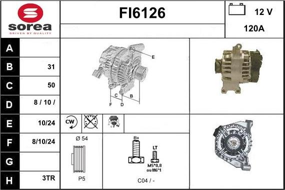 Sera FI6126 - Kintamosios srovės generatorius autoreka.lt