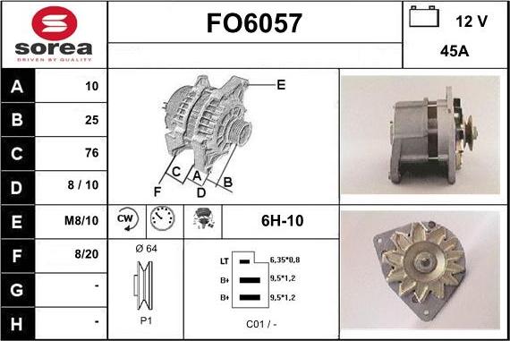 Sera FO6057 - Kintamosios srovės generatorius autoreka.lt