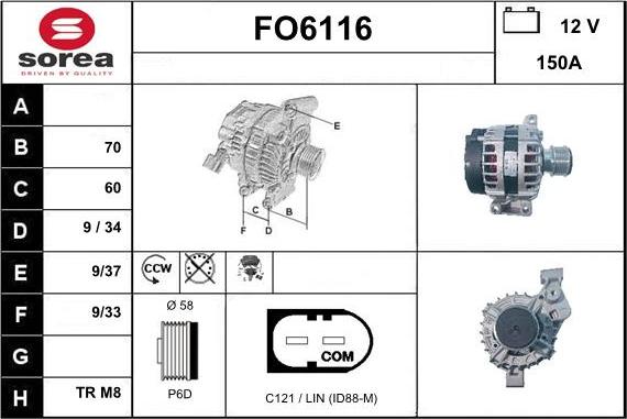 Sera FO6116 - Kintamosios srovės generatorius autoreka.lt