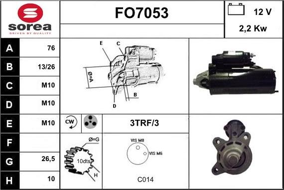 Sera FO7053 - Starteris autoreka.lt