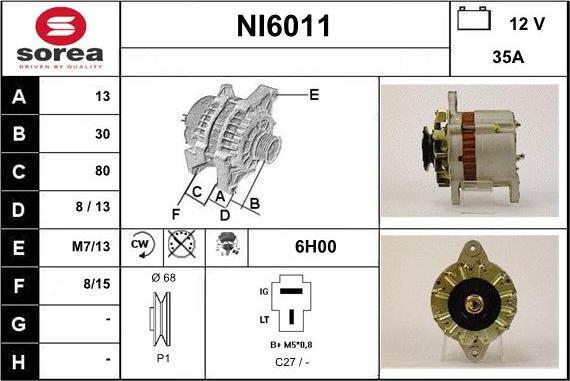 Sera NI6011 - Kintamosios srovės generatorius autoreka.lt