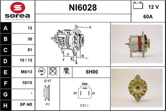 Sera NI6028 - Kintamosios srovės generatorius autoreka.lt