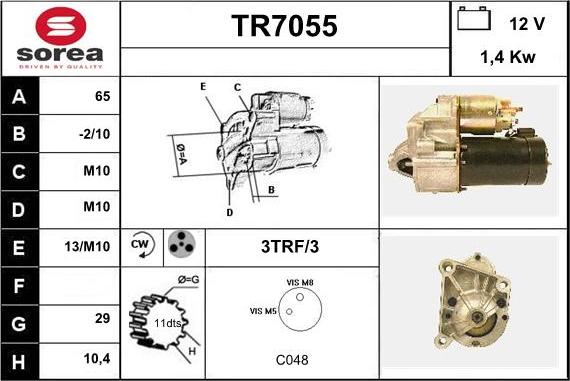 Sera TR7055 - Starteris autoreka.lt