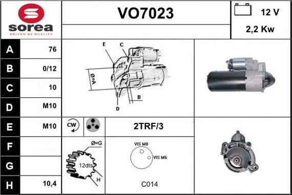 Sera VO7023 - Starteris autoreka.lt