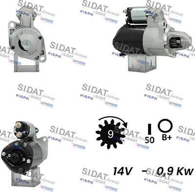 Sidat S12DE0582A2 - Starteris autoreka.lt