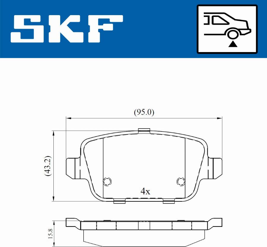 SKF VKBP 90498 - Stabdžių trinkelių rinkinys, diskinis stabdys autoreka.lt