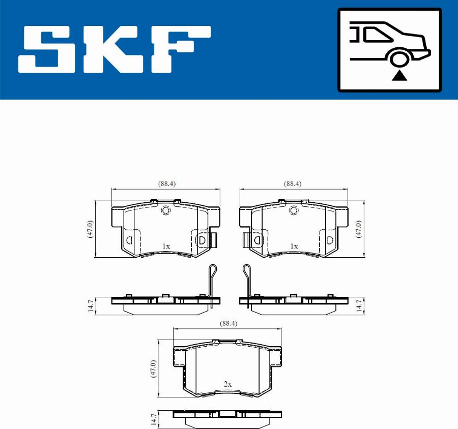 SKF VKBP 90451 A - Stabdžių trinkelių rinkinys, diskinis stabdys autoreka.lt