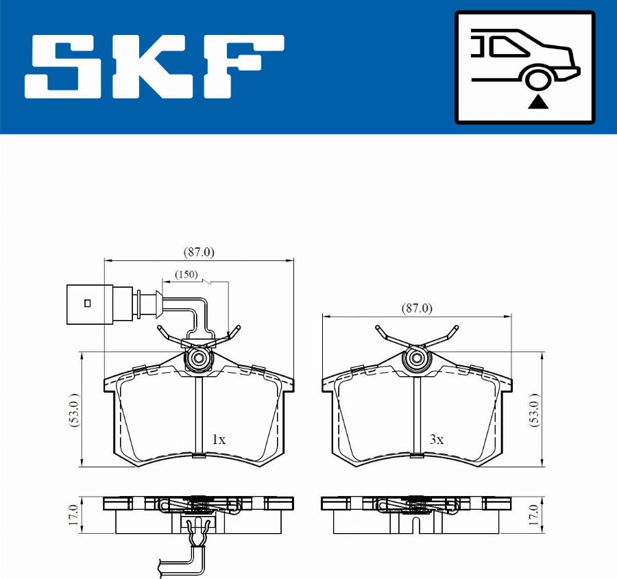 SKF VKBP 90452 E - Stabdžių trinkelių rinkinys, diskinis stabdys autoreka.lt