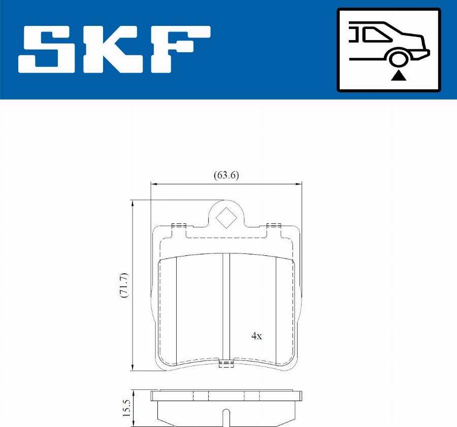 SKF VKBP 90434 - Stabdžių trinkelių rinkinys, diskinis stabdys autoreka.lt