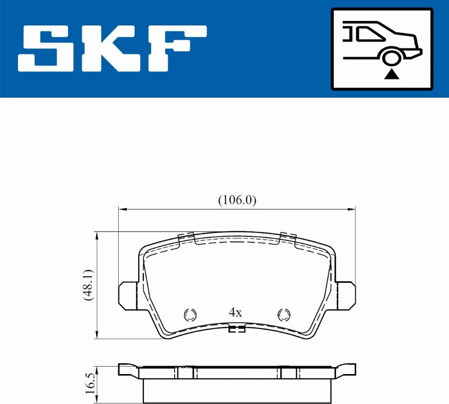 SKF VKBP 90582 - Stabdžių trinkelių rinkinys, diskinis stabdys autoreka.lt