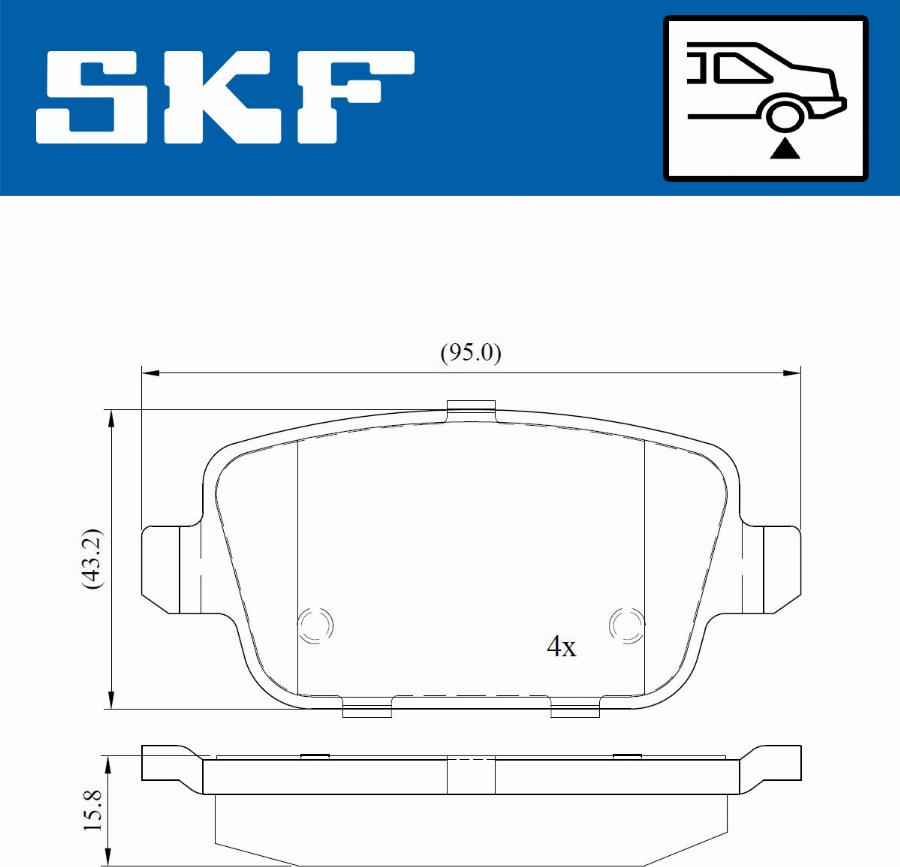 SKF VKBP 90072 - Stabdžių trinkelių rinkinys, diskinis stabdys autoreka.lt