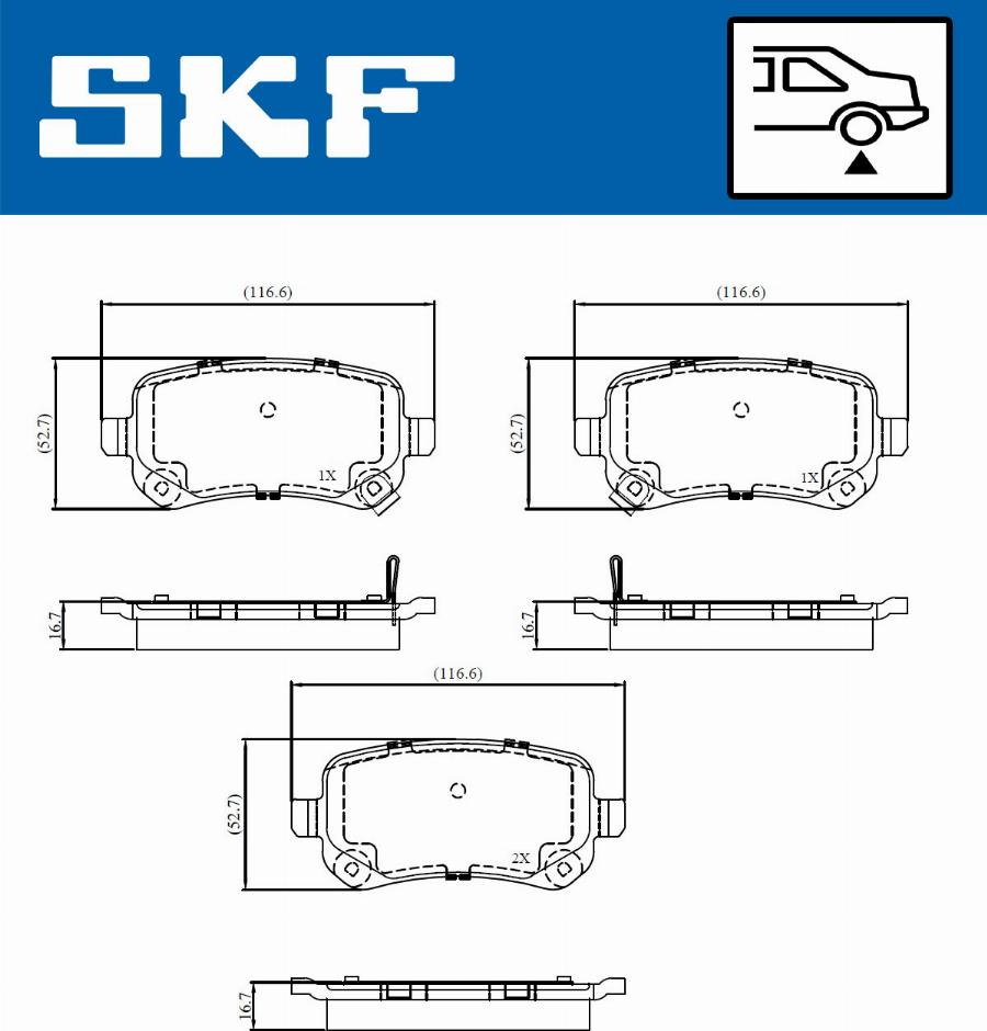 SKF VKBP 90890 A - Stabdžių trinkelių rinkinys, diskinis stabdys autoreka.lt