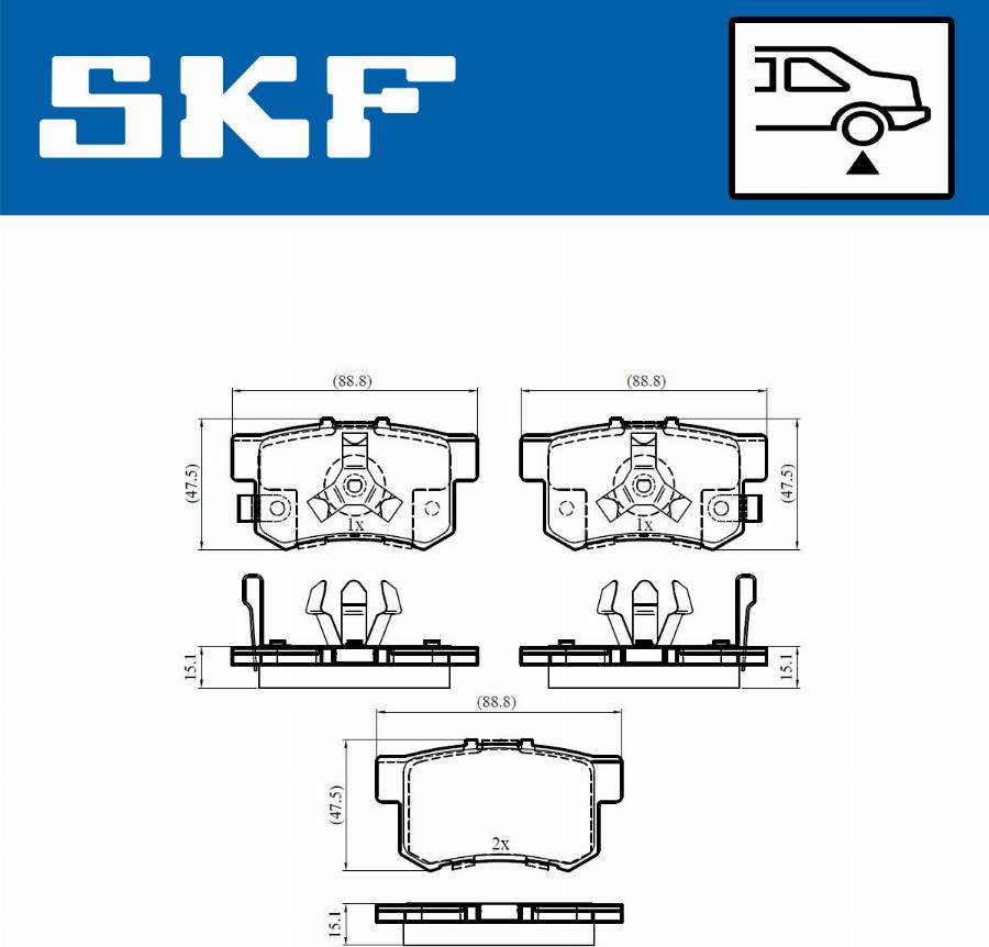 SKF VKBP 90397 A - Stabdžių trinkelių rinkinys, diskinis stabdys autoreka.lt