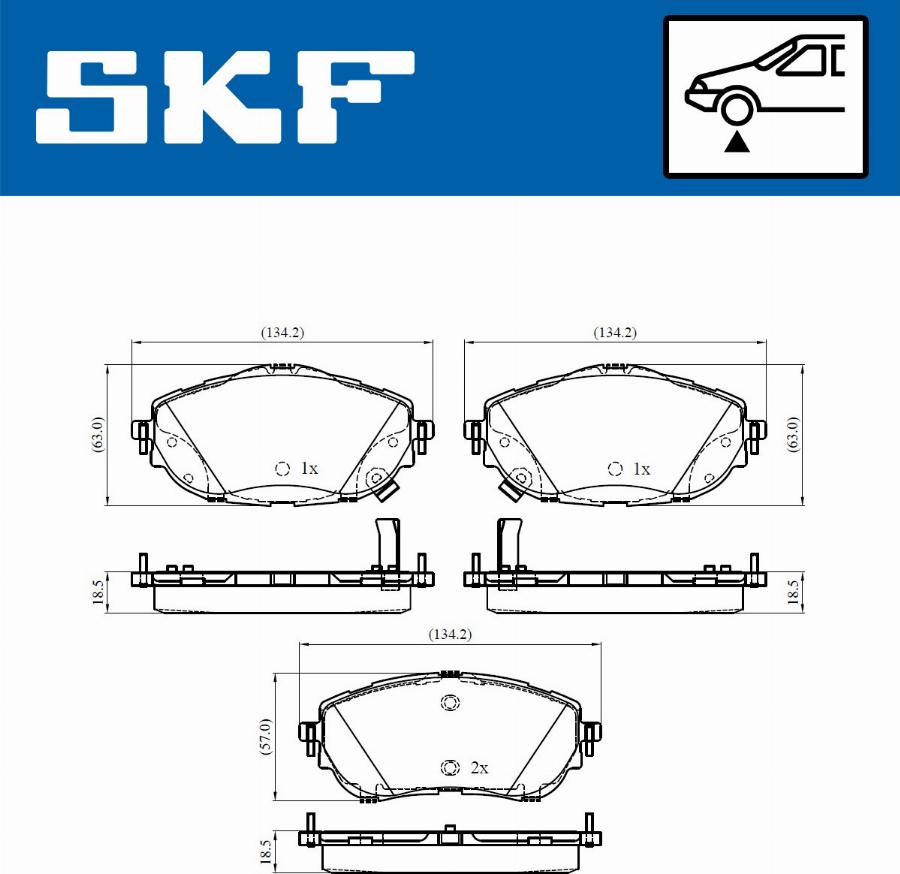 SKF VKBP 80429 A - Stabdžių trinkelių rinkinys, diskinis stabdys autoreka.lt
