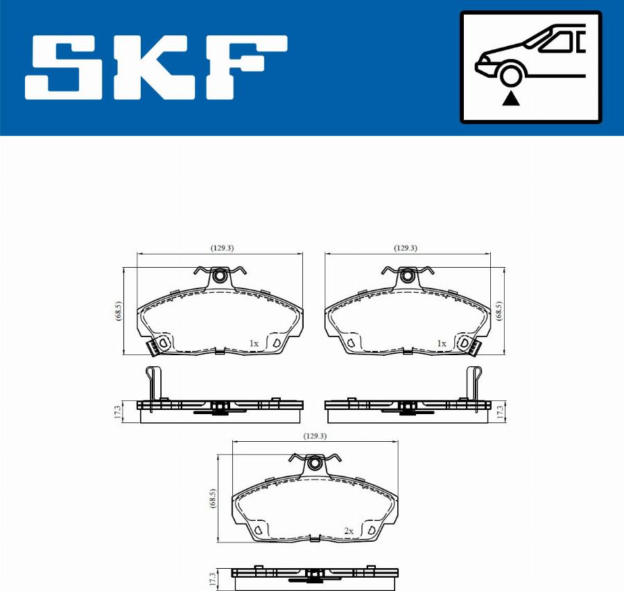 SKF VKBP 80479 A - Stabdžių trinkelių rinkinys, diskinis stabdys autoreka.lt