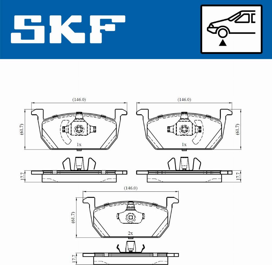 SKF VKBP 80541 - Stabdžių trinkelių rinkinys, diskinis stabdys autoreka.lt