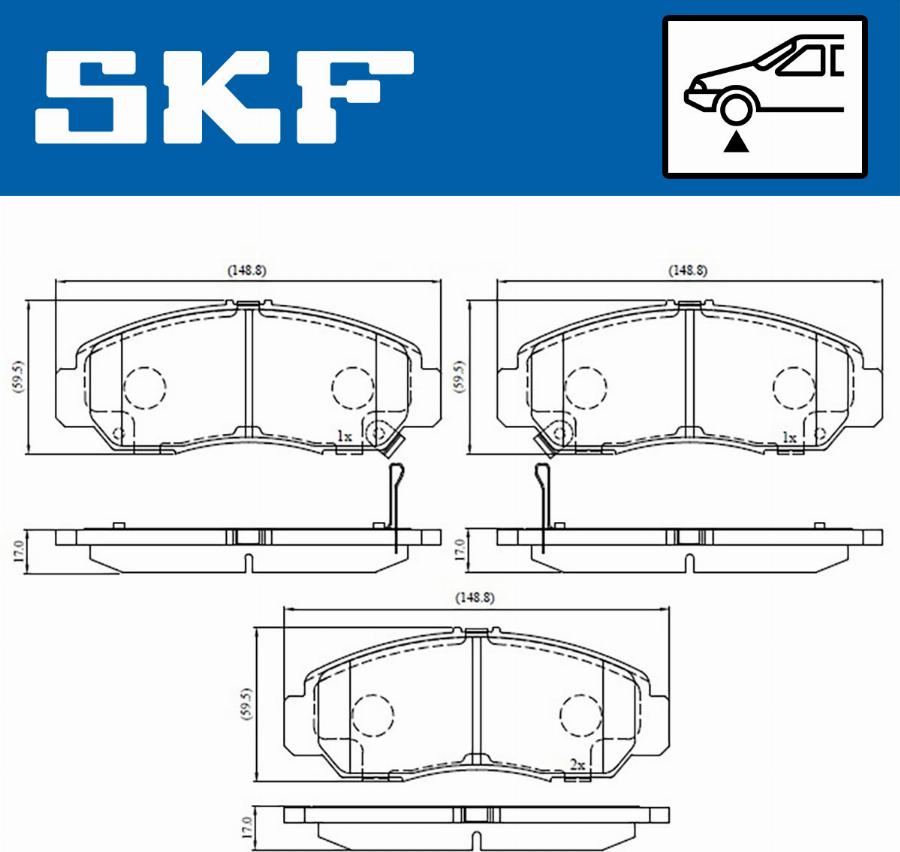 SKF VKBP 80558 A - Stabdžių trinkelių rinkinys, diskinis stabdys autoreka.lt