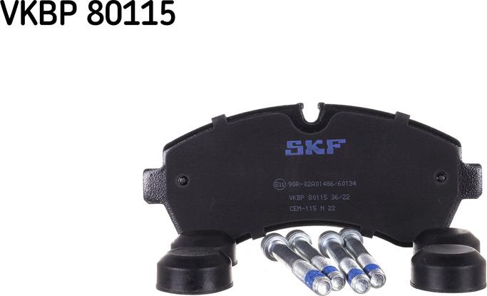 SKF VKBP 80115 - Stabdžių trinkelių rinkinys, diskinis stabdys autoreka.lt