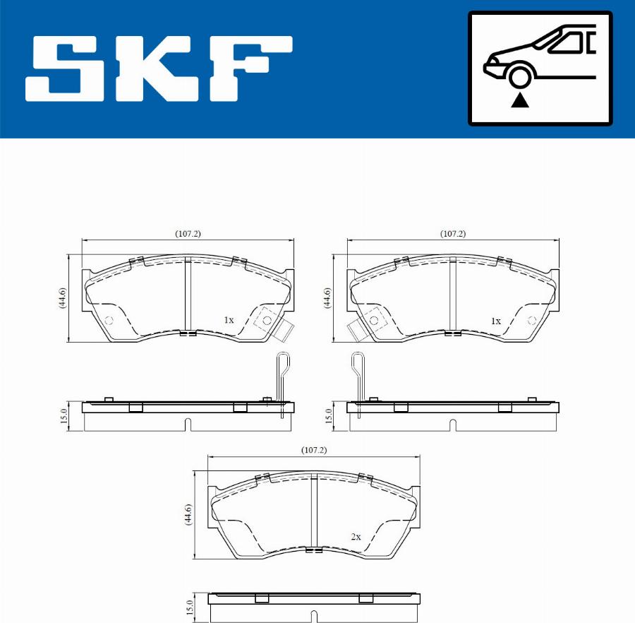 SKF VKBP 80882 A - Stabdžių trinkelių rinkinys, diskinis stabdys autoreka.lt