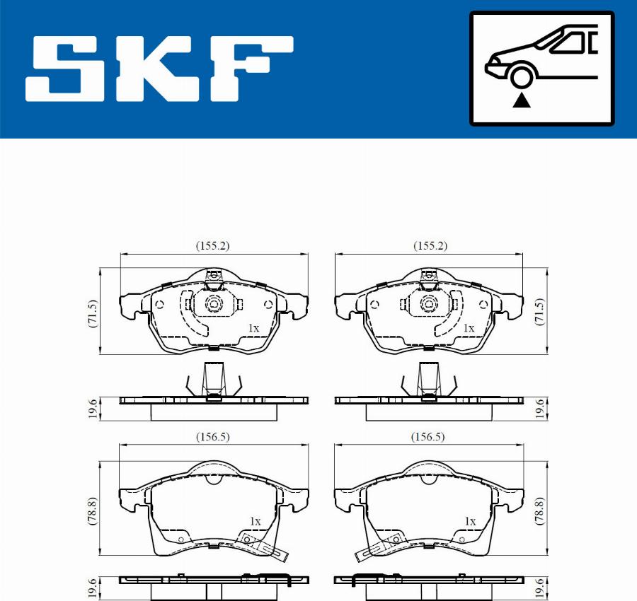 SKF VKBP 80314 A - Stabdžių trinkelių rinkinys, diskinis stabdys autoreka.lt