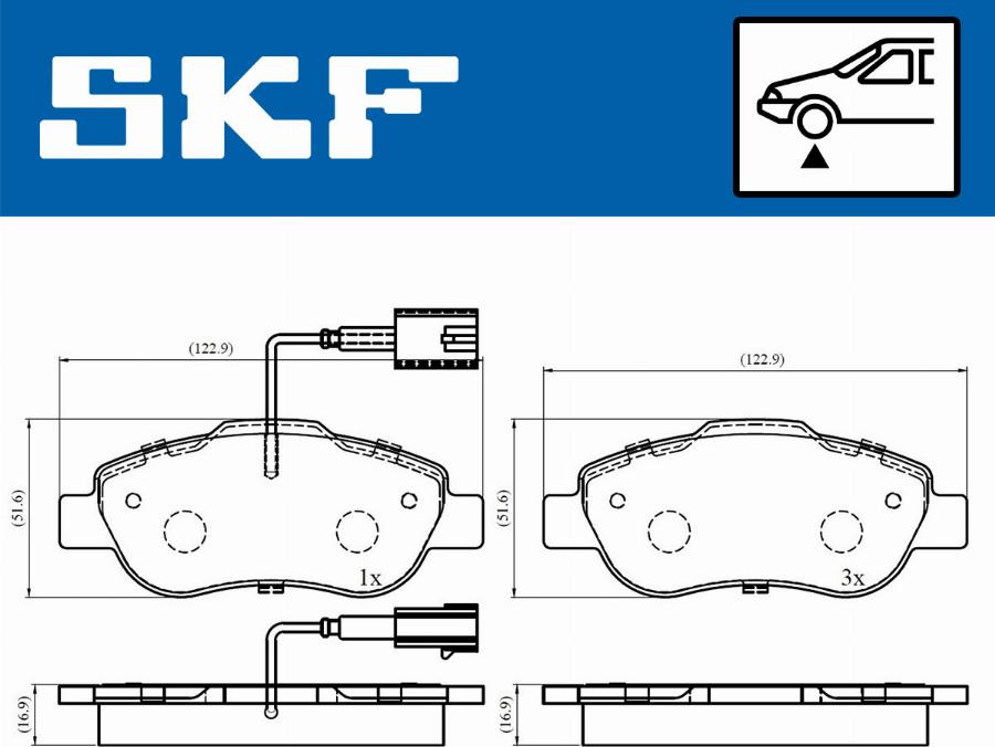 SKF VKBP 80313 E - Stabdžių trinkelių rinkinys, diskinis stabdys autoreka.lt