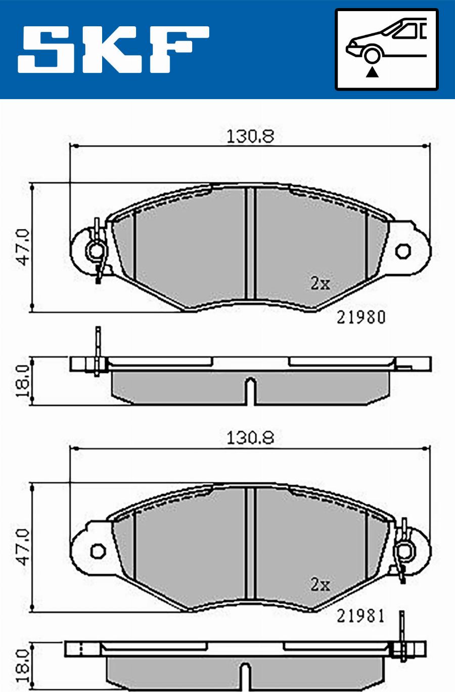 SKF VKBP 80212 - Stabdžių trinkelių rinkinys, diskinis stabdys autoreka.lt