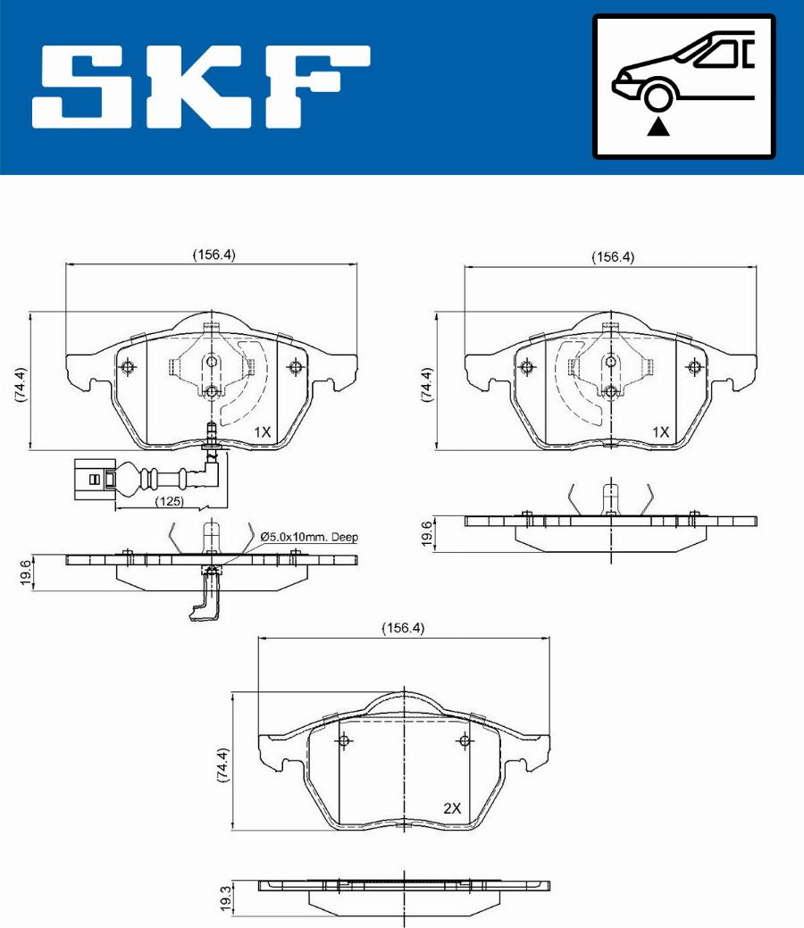 SKF VKBP 80270 E - Stabdžių trinkelių rinkinys, diskinis stabdys autoreka.lt