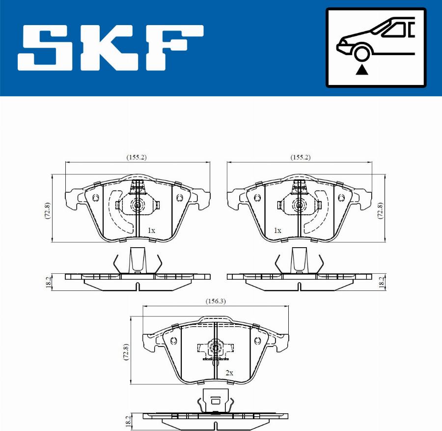 SKF VKBP 80272 - Stabdžių trinkelių rinkinys, diskinis stabdys autoreka.lt