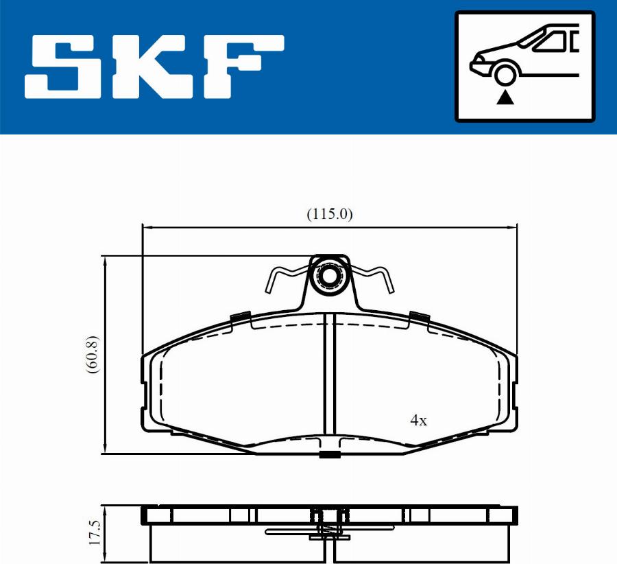 SKF VKBP 80745 - Stabdžių trinkelių rinkinys, diskinis stabdys autoreka.lt