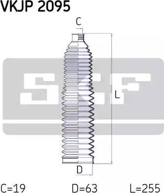 SKF VKJP 2095 - Gofruotoji membrana, vairavimas autoreka.lt